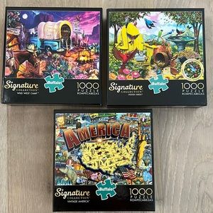 Buffalo Games Signature Collection lot of 3… 1000 piece puzzles